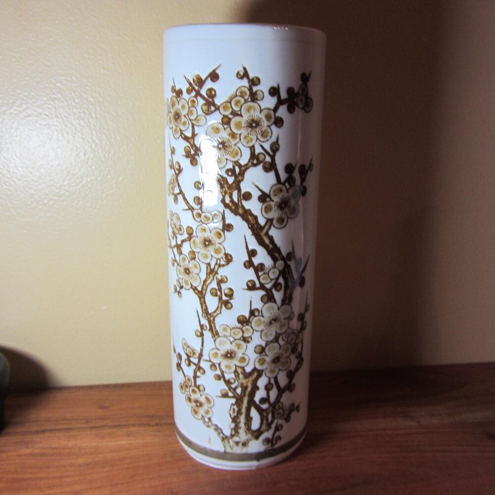 inarco japan satsuma cherry blossom tall vase (W3975)
